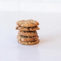 Mini Gluten-Free Chocolate Chip Cookie · Cookie made from scratch with organic browned butter, housemade toffee, GF oats, and Guittar...