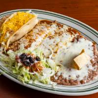 Three Item Combo · With 3 chile colorado, chile verde, chicana, or asada burritos for an additional cost. Does ...