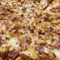 Large Good Old Hawaiian Pizza · Our good old hawaiian pizza is topped with Canadian bacon, pineapple.