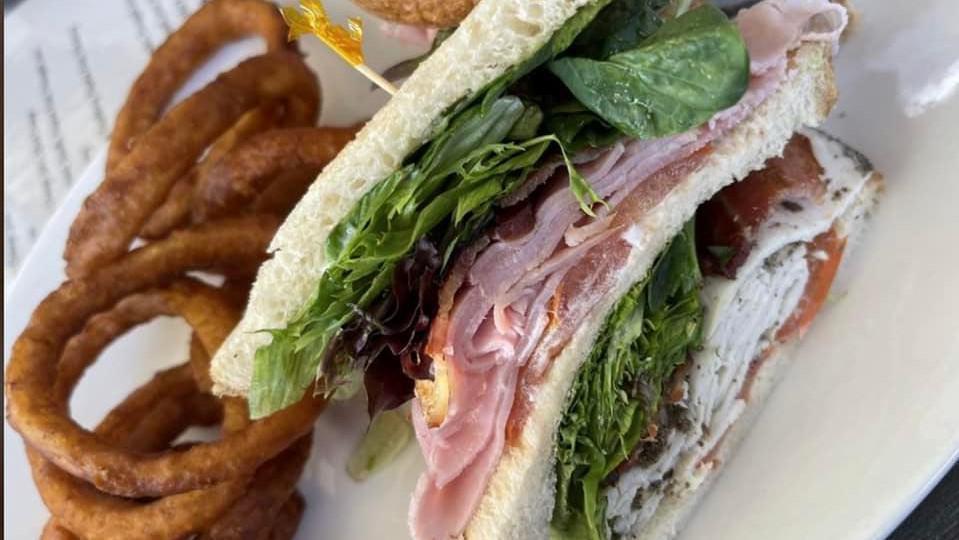 Club Sandwich · Turkey, ham, bacon! Swiss.