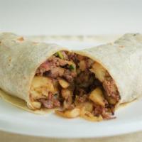 California Burrito · Steak, potatoes, cheese and pico de gallo.