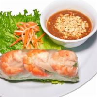 1-A. Spring Roll (Gol Cuon) · Shrimp, pork ham, salad, and noodle 1 pc (Vegetarian option available)