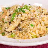 Mushroom Risotto · Finished with Porcini & Assorted Mushrooms, Green Onions, and Marsala Wine