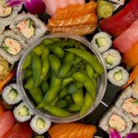 N/A How We Roll Platter · Comes with: . - California Roll. - Spicy Tuna Roll. - Cucumber Roll. - Edamame. - Shrimp Nig...