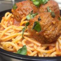 Spaghetti Marinara · Add Chicken, Salmon  or Meatballs for an additional charge.