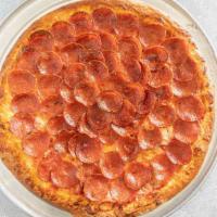Triple Pepperoni Pizza · Triple amount of Pepperoni, tomato sauce, Mozzarella cheese.
