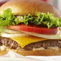 Rocket Single · Burger blastoff! A single 100% fresh, never frozen certified angus beef patty, grilled to pe...