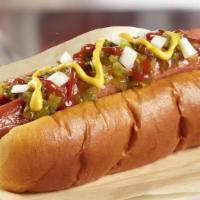 Rocket Dog · Lift off and sink your teeth into this beefy hot dog, piled high with any of the following t...