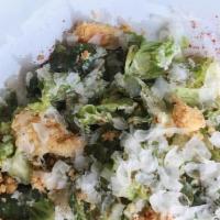 Chopped Caesar · Crisp chopped romaine tossed in house-made Caesar dressing, espelette chili, aged Parmesan b...