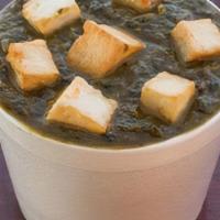 Saag Paneer · Cheese cooked in spinach.
