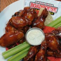 Roadhouse Wings · Choose bourbon, original BBQ. Honey molasses BBQ or spicy hot.