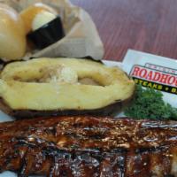 Baby Back Bbq Ribs · Choose a half rack or a full rack of our deliciously tender, fall-off-the-bone pork ribs tha...