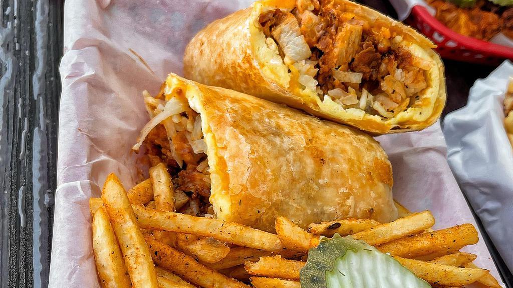 Burrito Combo · Flour Tortilla, Fried Chicken, fresh eggs, potatoes, cheddar cheese and our famous Chix Sauce. Just Choose your spice level, side and drink!