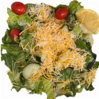 House Salad · Salad come with: Lettuce, Tomatoes, cucumber, Lemon, and Chadder Cheese.