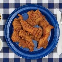 8 Piece Fried Chicken Tender Plate · Eight crispy fried chicken tenders and your choice of two sides.