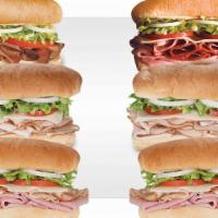 Family Sub Kit 6 Pack · Six large loaves of White or Wheat Bread.  . Sliced Deli Meats & Cheeses to make ONE of each...