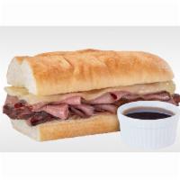 French Dip · Top-round roast beef and Swiss with a side of au jus