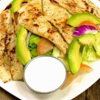 Chicken Salad · Grilled chicken salad includes tomato, onions, cucumber and avocado. ranch or cilantro dress...
