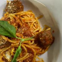 Spaghetti And Meatballs · Meatballs and marinara sauce over spaghetti.
