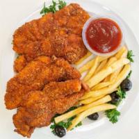 Breaded Chicken Breast Plate With Fries · 