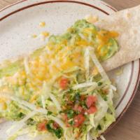 Tex Mex Burrito · Carne asada, beans, pico de gallo, sour cream, guacamole & lettuce.