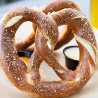 Pretzels · Two large beer spritzed and spice-rubbed pretzels from our friends at San Diego Pretzel Co. ...