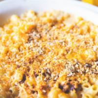 Mac On Tap · Delicious cheese sauce, parmesan breadcrumb topping.