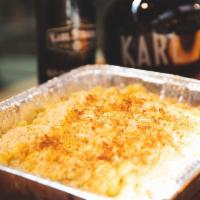 Mac On Tap · Cheese sauce, parmesan breadcrumb topping.