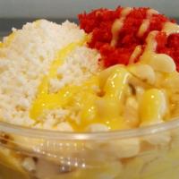 Esquites · This is sliced corn prepared in a delicious hot stew with mayonnaise, cotija cheese, and but...