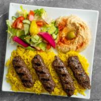 Kafta Kabob · Choose rice pilaf or french fries and a drink.