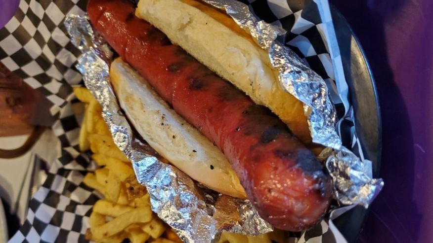 All Beef Hot Dog · All beef dog with mayo and a bun.