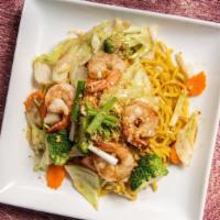 Chow Mein · Stir fried egg noodle, choice of meat with mixed vegetable.