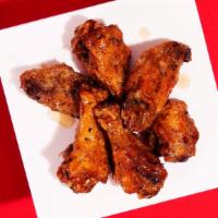 6 Chicken Wings · Crispy and juicy chicken wings with your choice of sauce!