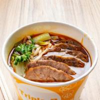 Taiwanese Braised Beef Noodle Soup - Mild Spicy · Stewed Beef, Noodles and Vegetables in beef broth soup