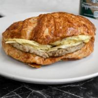 Turkey, Egg & Cheese Croissant Sandwich · 