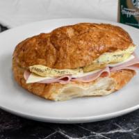 Ham, Egg & Cheese Croissant · Served on a flaky french pastry.