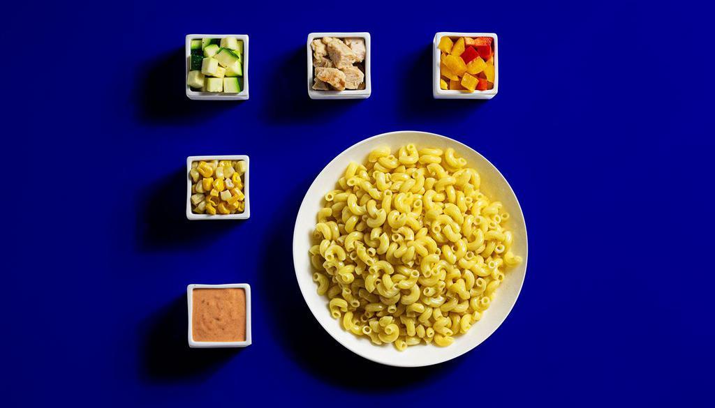 Macaroni · Build your own pasta with your choice of sauce, toppings, and garnishes!