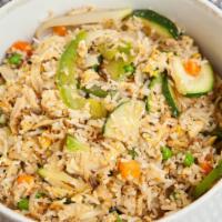 Chaufa De Pollo · Peruvian style fried rice. Serves two.