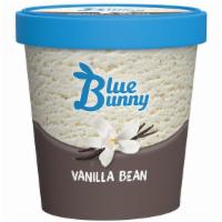 Blue Bunny Vanilla Bean · Rich vanilla flavor with vanilla bean specs throughout.