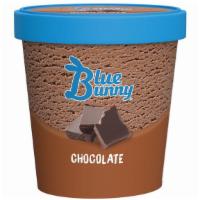 Blue Bunny Chocolate · 14 oz. Creamy premium chocolate flavored frozen dairy dessert.