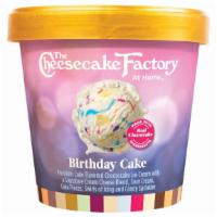 The Cheesecake Factory Birthday Cake · 14 oz. Premium cake flavored cheesecake ice cream with a signature cream cheese blend, sour ...