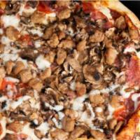 Stromboli Pizza #7 Large · Red marinara sauce, mozzarella and Monterey jack cheeses, Italian herbs, Italian sausage, fl...
