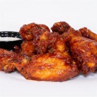 Bbq Wings · haus BBQ suace; served with miso ranch, includes 6 wings.