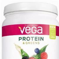 Vega Protein And Greens · 18 servings Berry Flavored Vegan Protein.