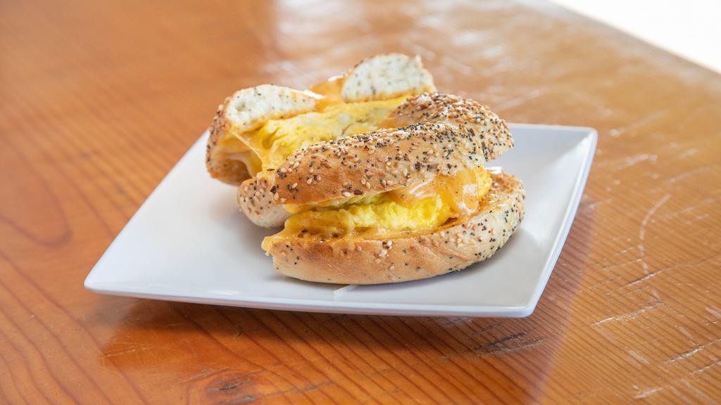 Good Morning Bagel · Spicy aioli, scrambled eggs, melted Colby jack cheese on  toasted bagel. Add avocado, add bacon, turkey or spicy sausage for an additional charge.