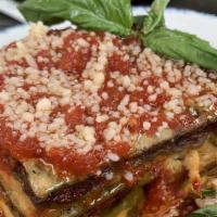Bloomsdale Spinach Lasagna · almond ricotta / impossible bolognese / basil / Contains: NUTS