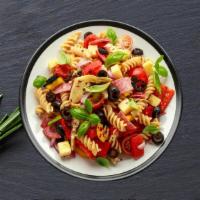 Signature Antipasto Salad · Fresh roasted peppers, fresh mozzarella, prosciutto di Parma, genoa salami, black and green ...