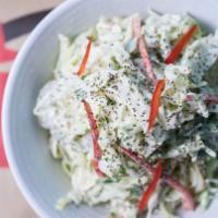 Classic Slaw · Napa cabbage, pickled Fresno chiles, pickles, lime mayo