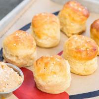 Mini Biscuits · Six housebaked mini biscuits, served with miso-maple butter