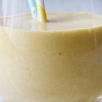 Banana Smoothies · Made with fresh bananas, soy, oat, and almond milk available for a substitute.